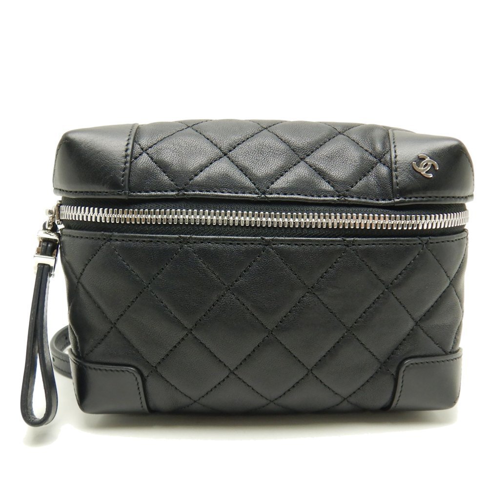 Chanel Waist Bag Lambskin Black Pouch